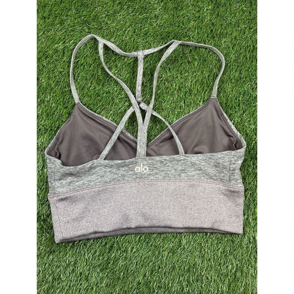 Alo Yoga ALOSOFT LAVISH SPORTS BRA TOP SIZE S STRAPPY BACK